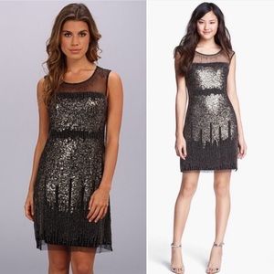 Elegant Black Sequin Dress Adrianna Papell